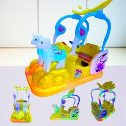 صورة عربة كهربائية للأطفال بتصميم وحيد القرن